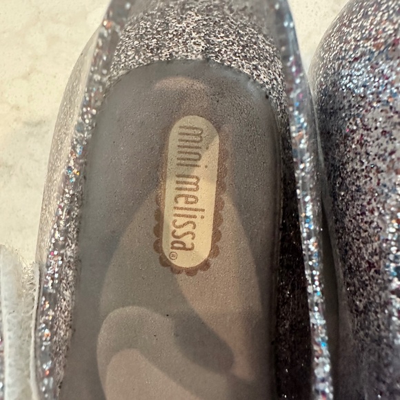 Mini Melissa Glittery Silver Kids Shoes - Picture 5 of 6